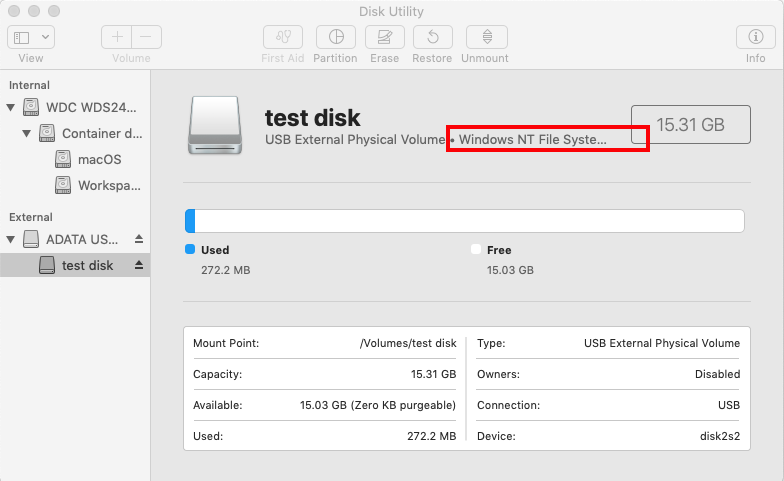 paragon ntfs for mac just popped up with my seagate external